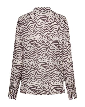 Blouse zebra burgundy