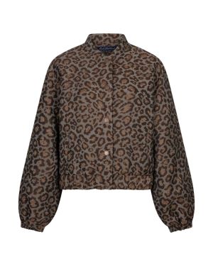 Bomber jacquard lurex grey brown